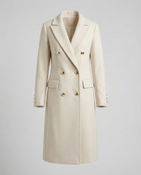 Women's Double-Breasted Winter Coat – Office & Casual