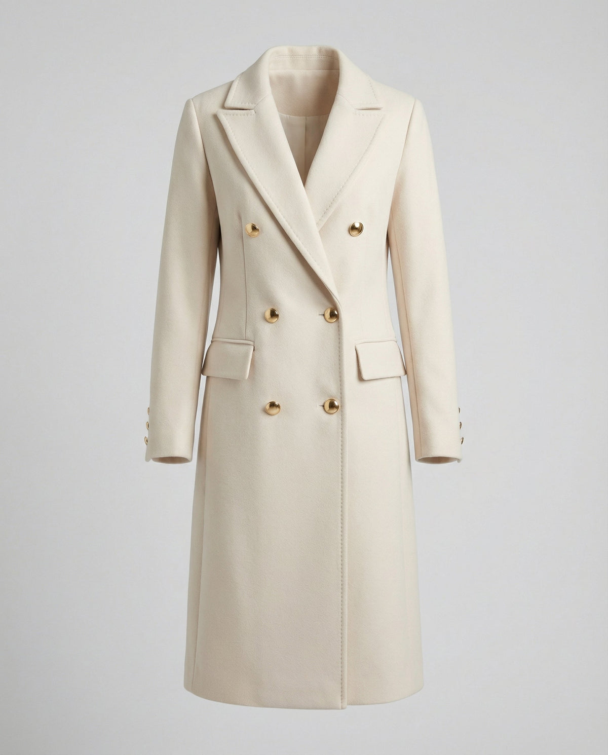 Women's Double-Breasted Winter Coat – Office & Casual