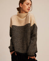 Women's Beige Roll Neck Jumper – Breathable Knit