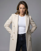 Women's Double-Breasted Winter Coat – Office & Casual