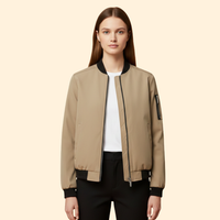 Bomber Jacket Men's Olive Green Zip-Up Ribbed Cuffs – Casual, Office, Holiday, Gift