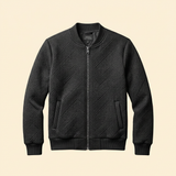 Bomber Jacket Textured Black Full-Zip Men's – Casual, Office, Holiday, Gift · Werune