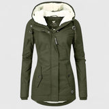 Hooded Fleece-Lined Jacket Navy Women's Winter Parka – Casual, Outdoor Warmth · Werune