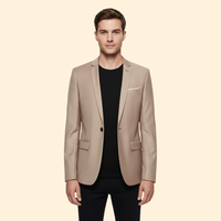 Men's Blazer Slim Fit Grey Single-Button Lined Suit Jacket – Office, Wedding, Formal, Gift