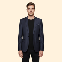 Men's Blazer Slim Fit Grey Single-Button Lined Suit Jacket – Office, Wedding, Formal, Gift