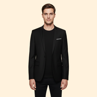 Men's Blazer Slim Fit Grey Single-Button Lined Suit Jacket – Office, Wedding, Formal, Gift