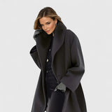 Women's Wool Blend Shawl Collar Overcoat