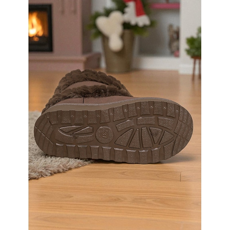 Women's Fur-Trimmed Snow Boots – Plush Lined